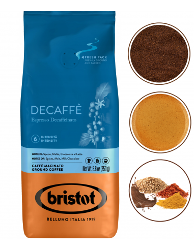 BRISTOT DECAFFE Kawa mielona bezkofeinowa 250g