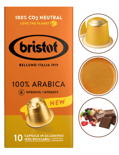 Kapsułki do Nespresso BRISTOT 100% ARABICA 10szt.