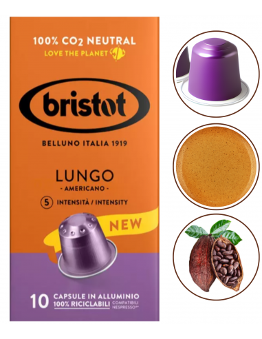 Kapsułki do Nespresso BRISTOT LUNGO AMERICANO 10szt.