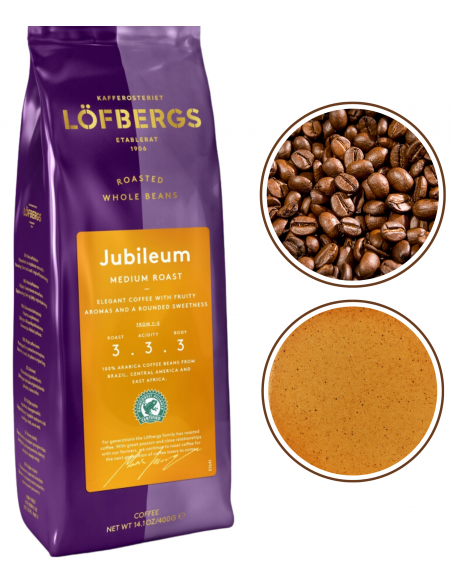 Lofbergs Jubileum Medium Roast kawa ziarnista arabica średnio palona 400g