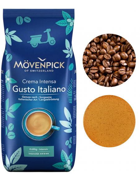 Movenpick Gusto Italiano kawa ziarnista mocno palona 1kg