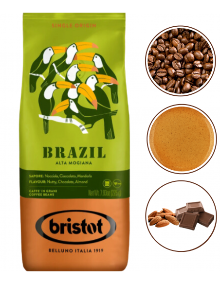 Bristot Brasile kawa ziarnista arabica średnio palona 225g