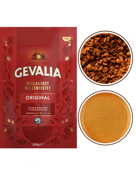 Gevalia Original kawa rozpuszczalna czarna średnio palona 200g