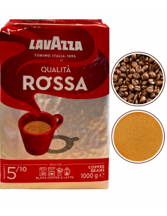 Lavazza Rossa Kawa ziarnista 1kg Włoska