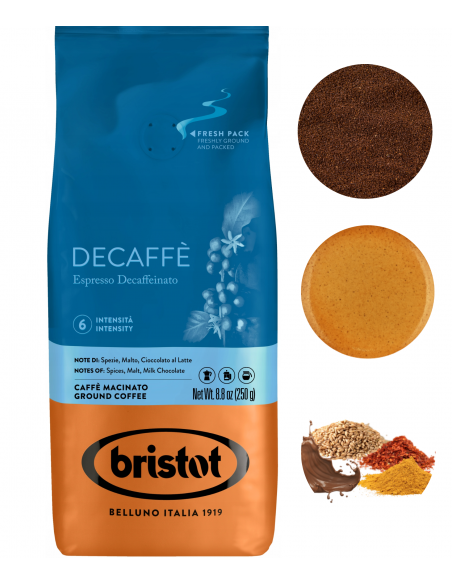 Bristot Decaffe kawa mielona bezkofeinowa średnio palona 250g