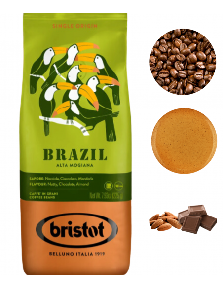 Bristot Brasile kawa ziarnista arabica średnio palona 225g