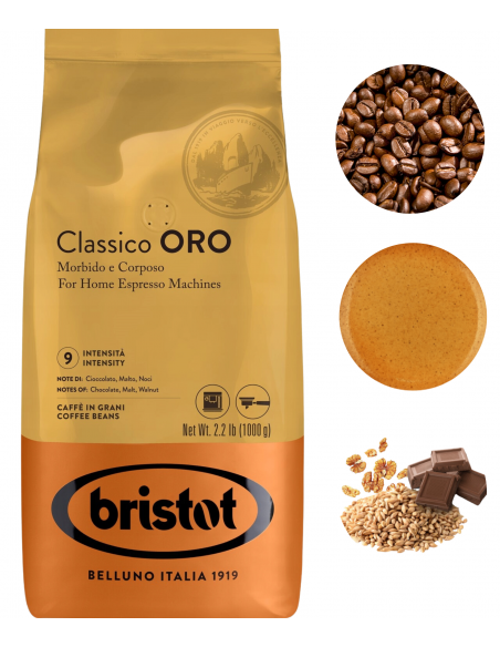 Bristot Classico Oro kawa ziarnista czarna intensywna 1kg
