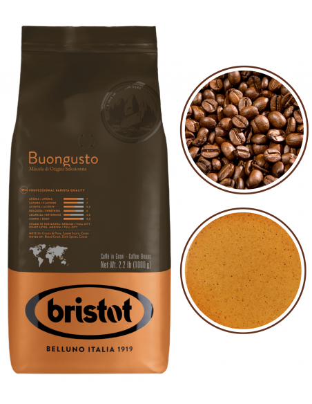 Bristot Buongusto kawa ziarnista do ekspresu czarna 1kg