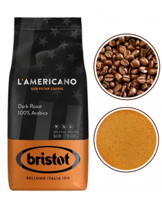 Kawa Ziarnista BRISTOT L'AMERICANO DARK ROAST 1KG Mocno Palona