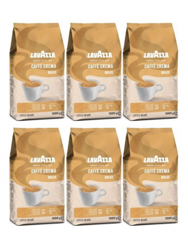 Lavazza Caffe Crema Dolce kawa ziarnista zestaw 6 x 1 kg