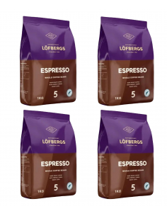 LOFBERGS Espresso kawa ziarnista zestaw 4 x 1 kg