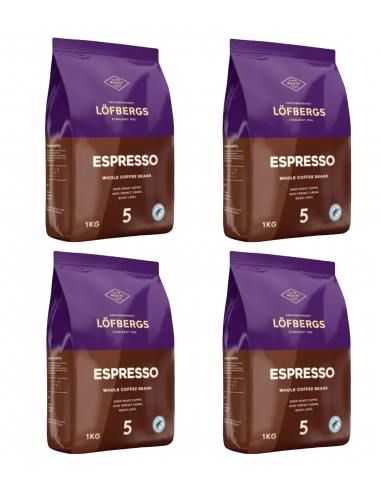 LOFBERGS Espresso kawa ziarnista zestaw 4 x 1 kg