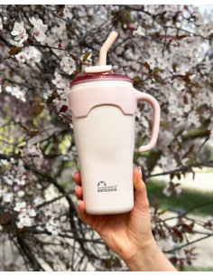 Kubek termiczny ze słomką Majestic Sport Jelly 650 ml różowy 2