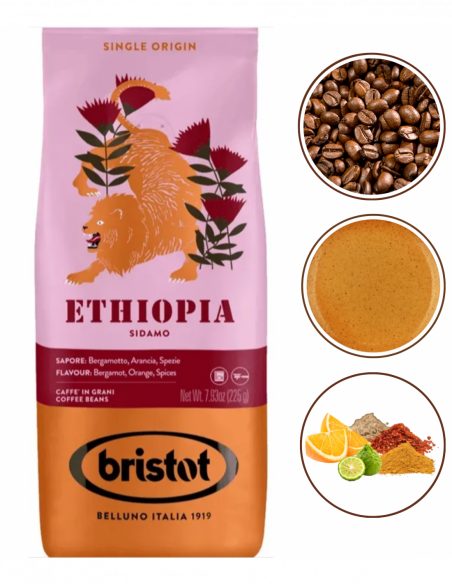 Zestaw świąteczny - kawa ziarnista Bristot Colombia + Bristot Ethiopia + kubek termiczny Gump czarny