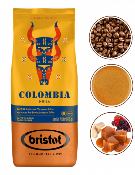 Zestaw świąteczny - kawa ziarnista Bristot Colombia + kubek Gump termiczny różowy