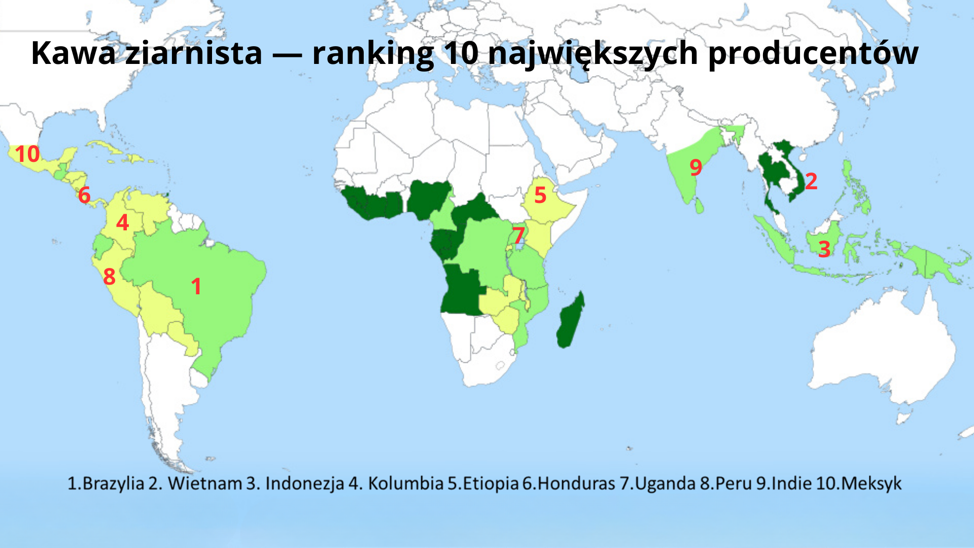 Kawa ziarnista - ranking 10 światowych producentów